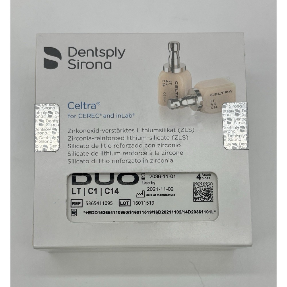Dentsply Sirona Celtra Duo LT‎ C1 C14 CAD CAM Blocks 4pc for CEREC inLab